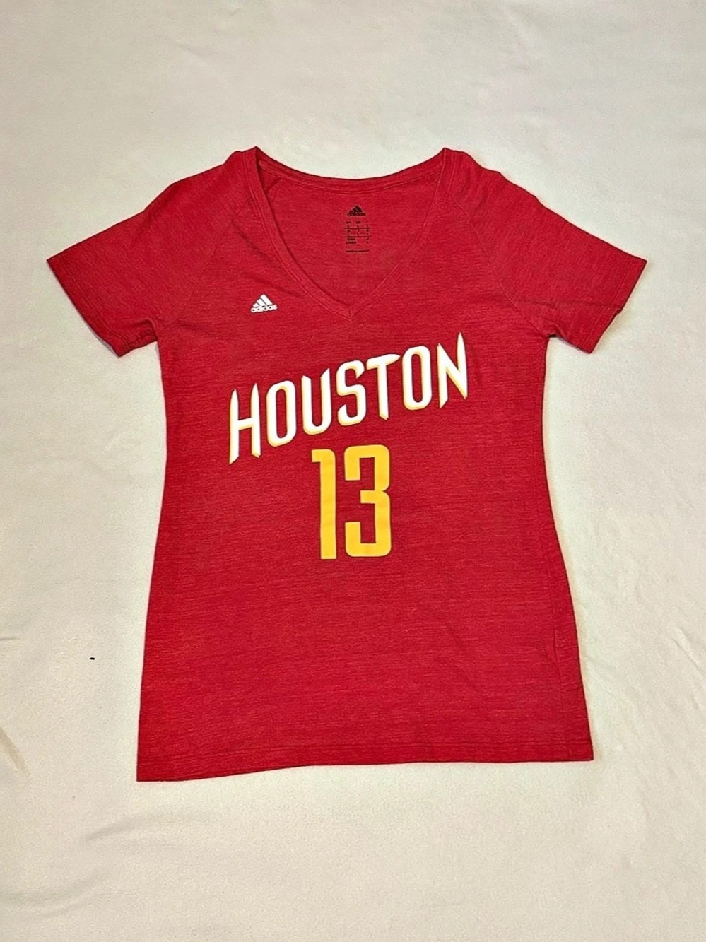 Adidas Houston Rockets Harden #13 Red V Neck T Shirt Women’s Large